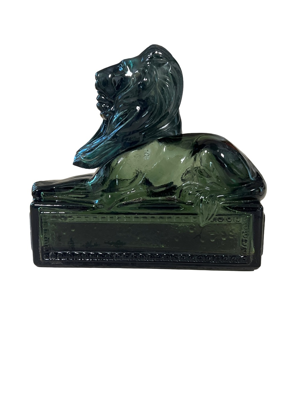 Avon Green Glass lion figurine